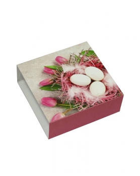 Motivschuber/Banderole  Tulpen rosa für 4er oder 6er Pralinenschachtel